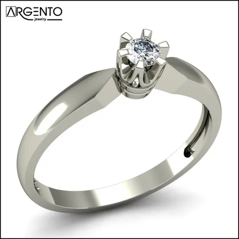 P066 Pierścionek z brylantem 0,10 ct