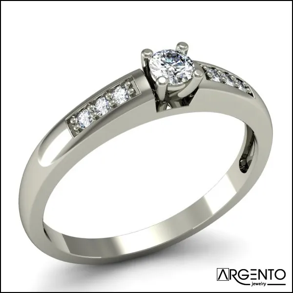 P076 Pierścionek ze złota z brylantami 0,22 ct