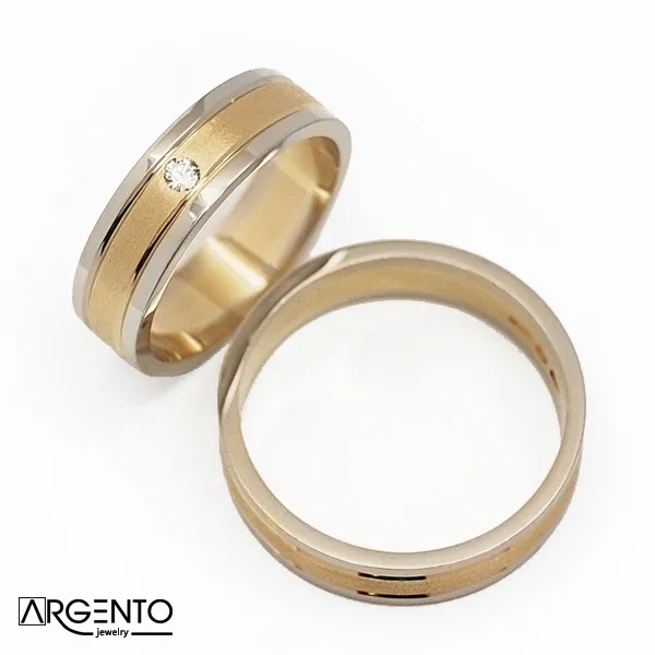 Ob081 Eleganckie obrączki ślubne z diamentem