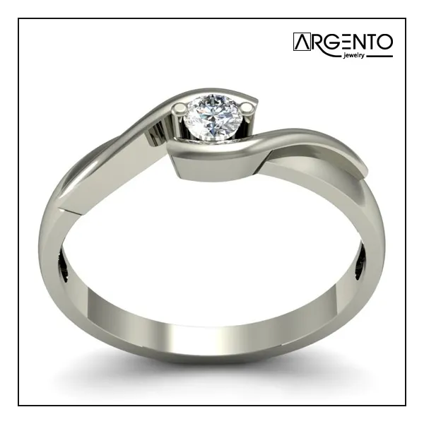 P050 Pierścionek złoty z 0,15 ct brylantem