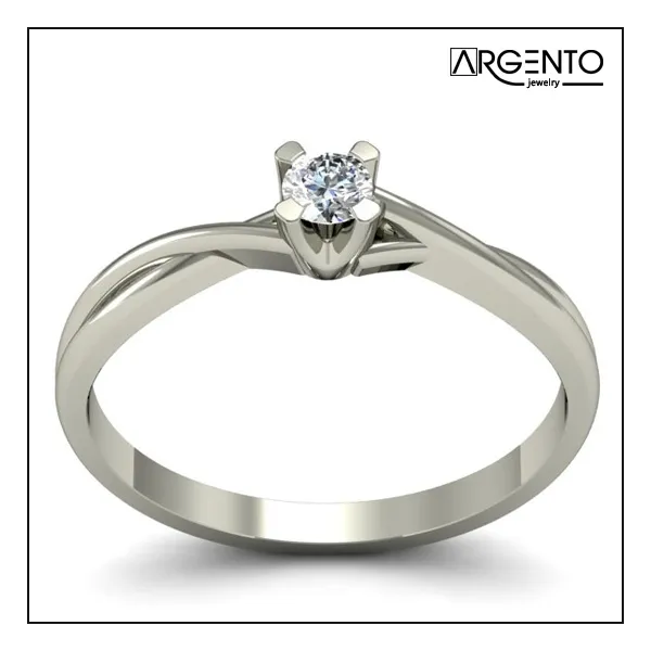P054 Pierścionek z białego złota z 0,15 ct brylantem