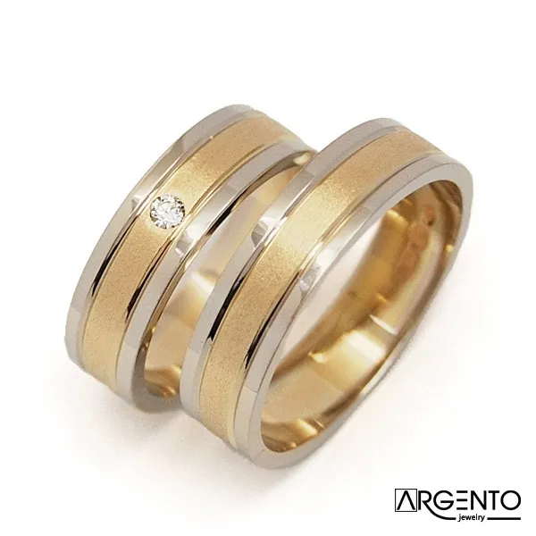 Ob081 Eleganckie obrączki ślubne z diamentem