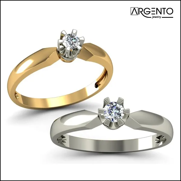 P069 Pierścionek z brylantem 0,25 ct