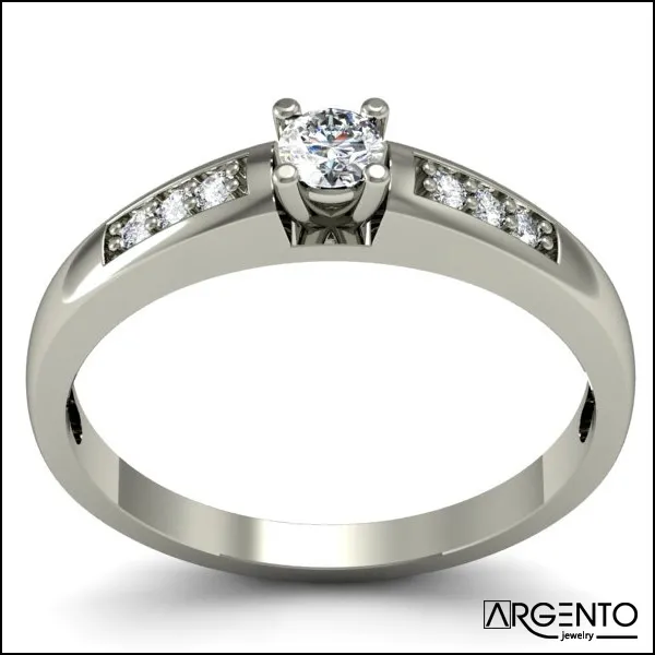 P076 Pierścionek ze złota z brylantami 0,22 ct