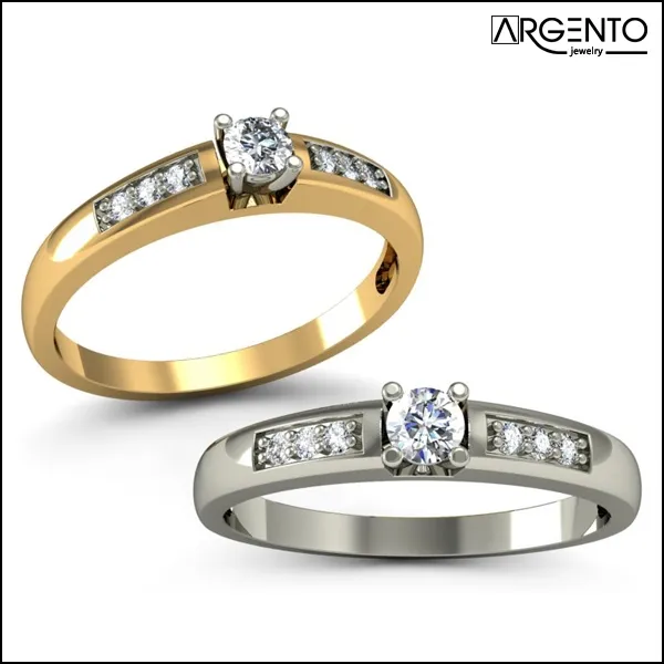 P076 Pierścionek ze złota z brylantami 0,22 ct