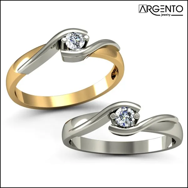 P050 Pierścionek złoty z 0,15 ct brylantem