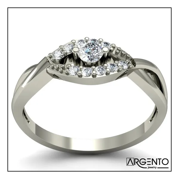 P074 Pierścionek zaręczynowy z brylantami 0,22 ct