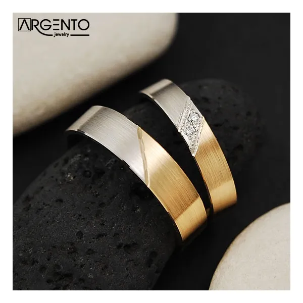 OB176 Obrączki dwukolorowe z brylantami